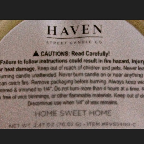 HAVEN STREET CANDLE HOME SWEET HOME VOTIVE CANDLES - Picture 4 of 5